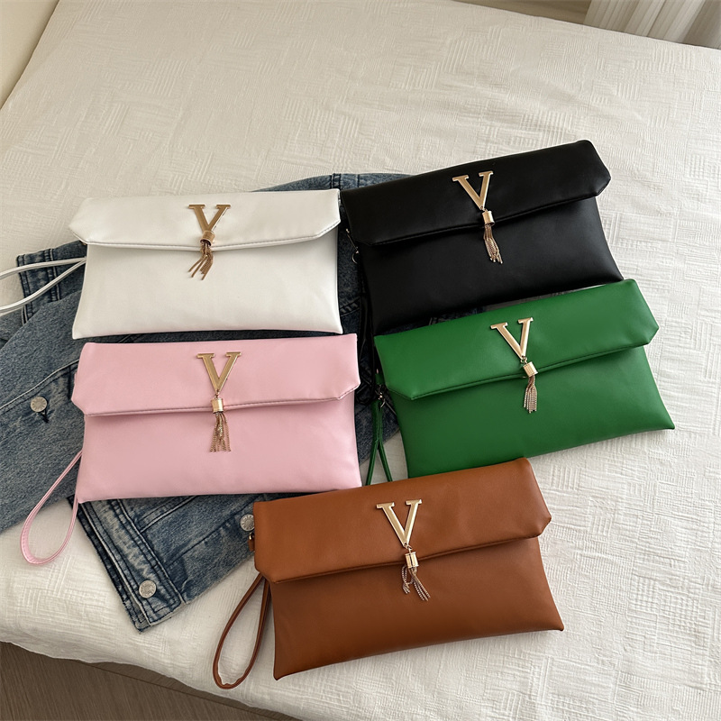 ニューヨーロピアン＆アメリカン スタイル クラッチ、V字型装飾バックル ウォレット、多機能トレンド ミニマリスト マネークリップ