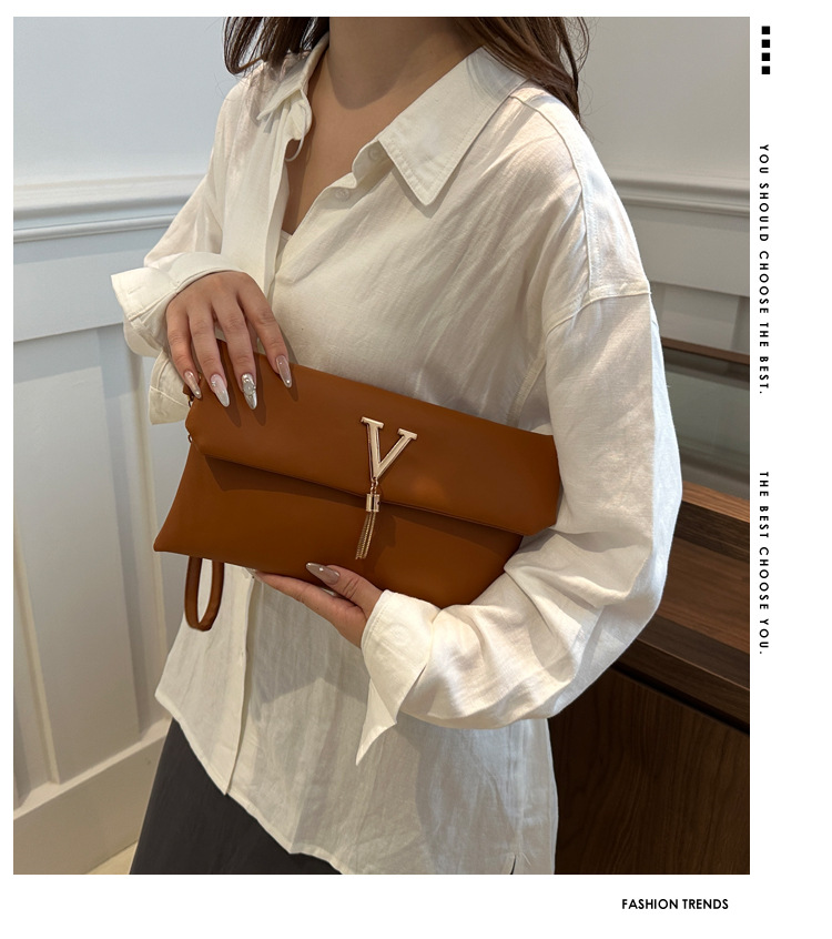 ニューヨーロピアン＆アメリカン スタイル クラッチ、V字型装飾バックル ウォレット、多機能トレンド ミニマリスト マネークリップ