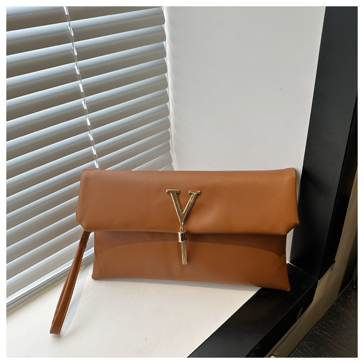 ニューヨーロピアン＆アメリカン スタイル クラッチ、V字型装飾バックル ウォレット、多機能トレンド ミニマリスト マネークリップ