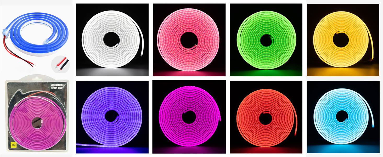 Kinyusigns 1212 흰색 네온 로프 조명 유연 실리콘 LED 스트립
