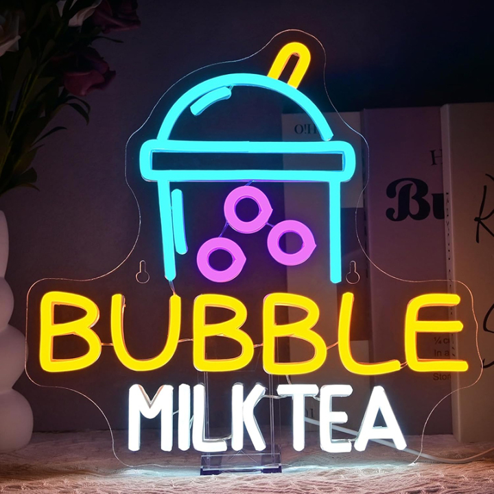 ミルクティーネオンサイン コーヒーバー＆ティーショップ向けパーソナライズLEDネオンサイン